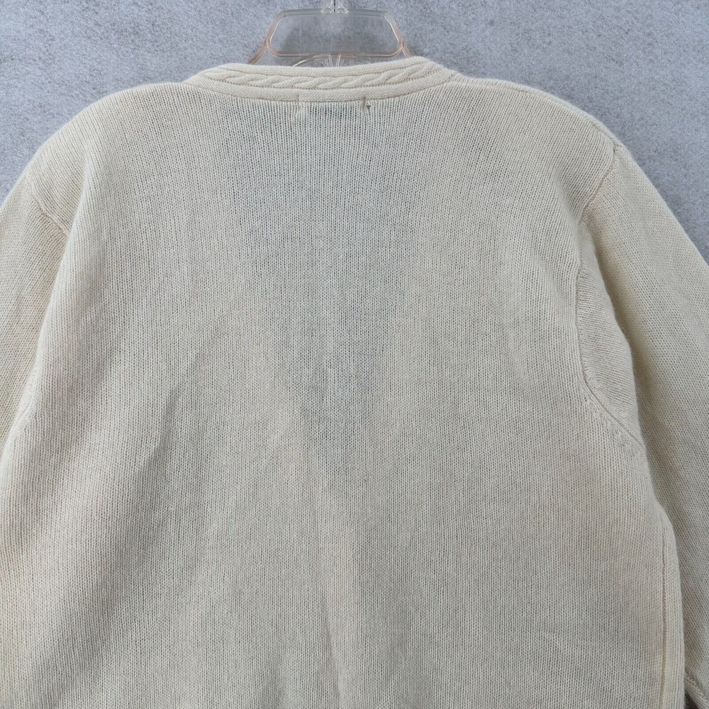 Carraige Court Cardigan Sweater Womens XL Ivory‎ Angora Lambswool Shoulder Pads - Picture 8 of 14